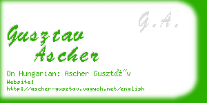 gusztav ascher business card